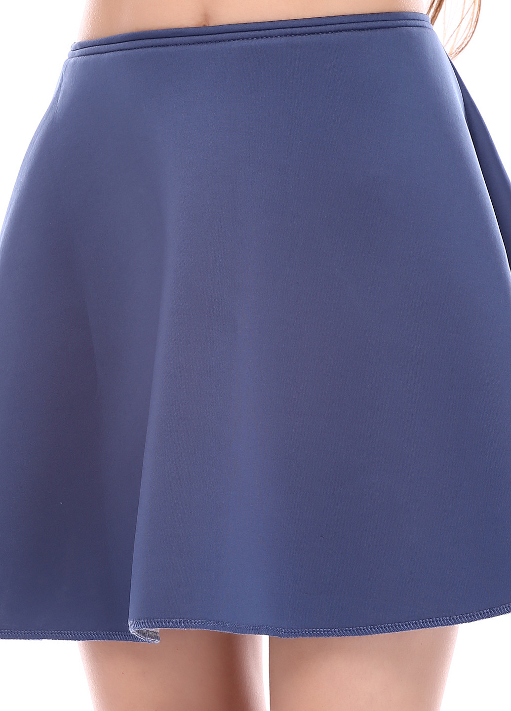Серо-синяя кэжуал однотонная юбка Majaly клешированная