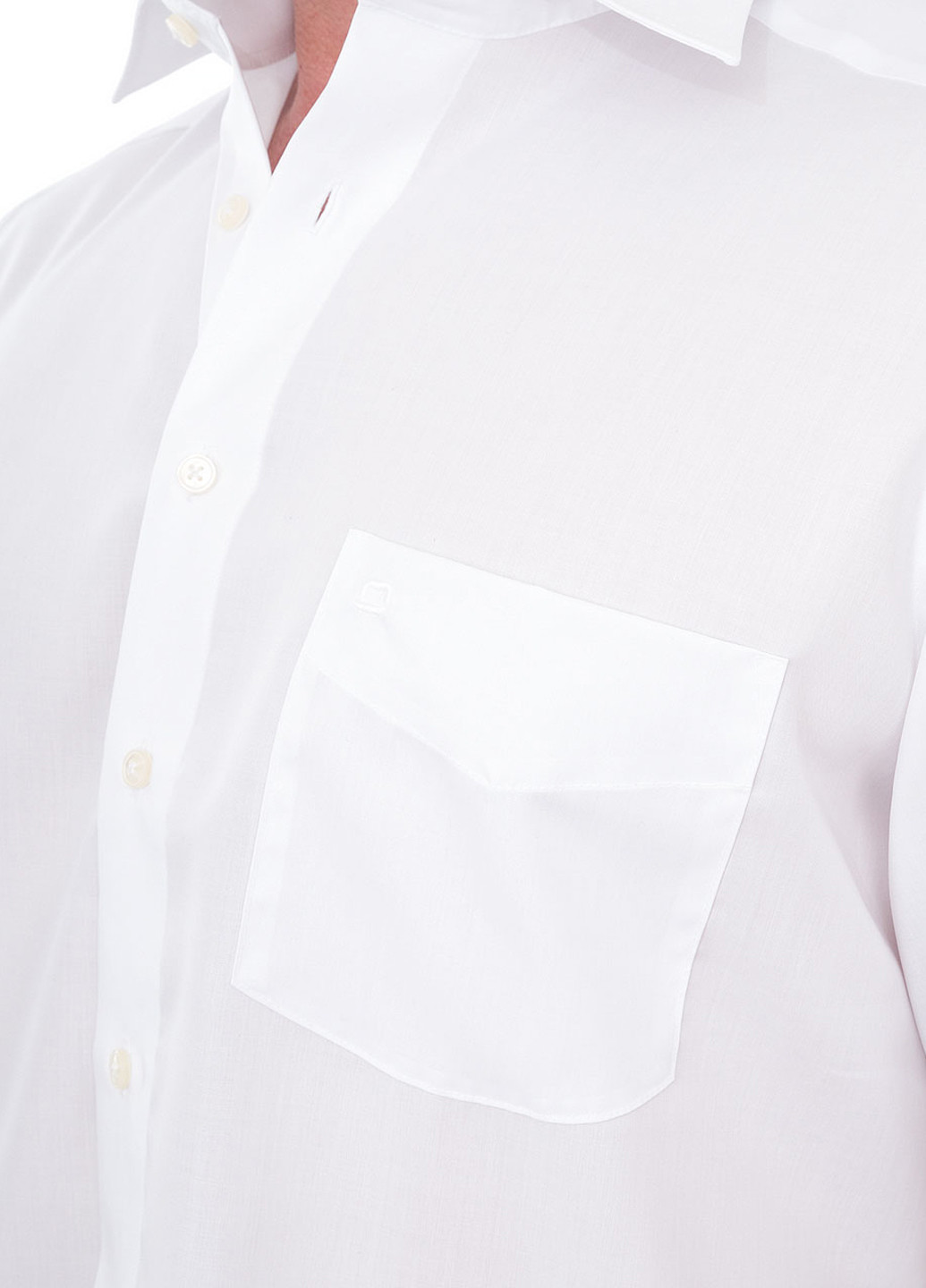 Белая кэжуал рубашка Olymp с коротким рукавом