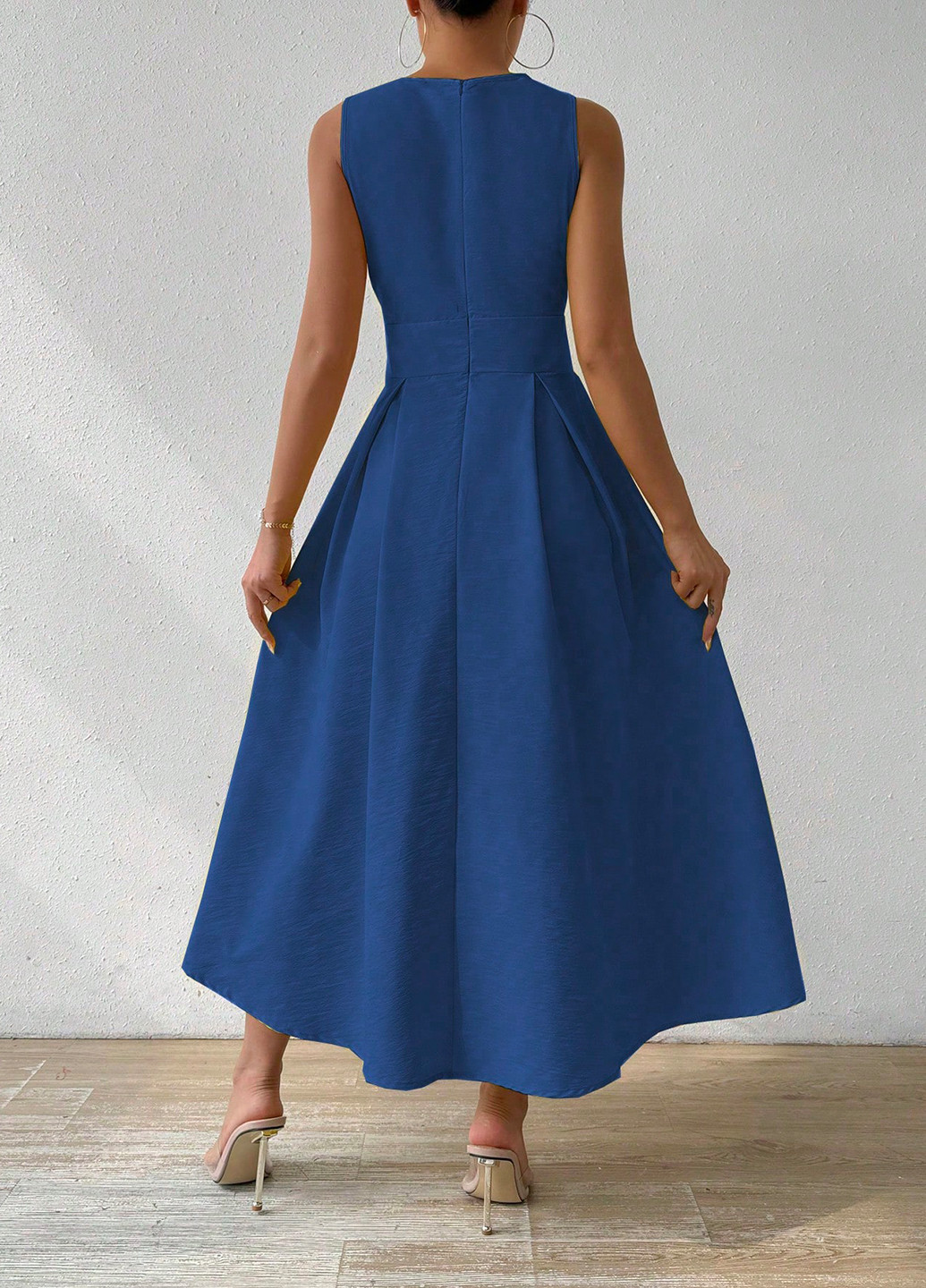 Синее кэжуал платье колокол SHEIN однотонное