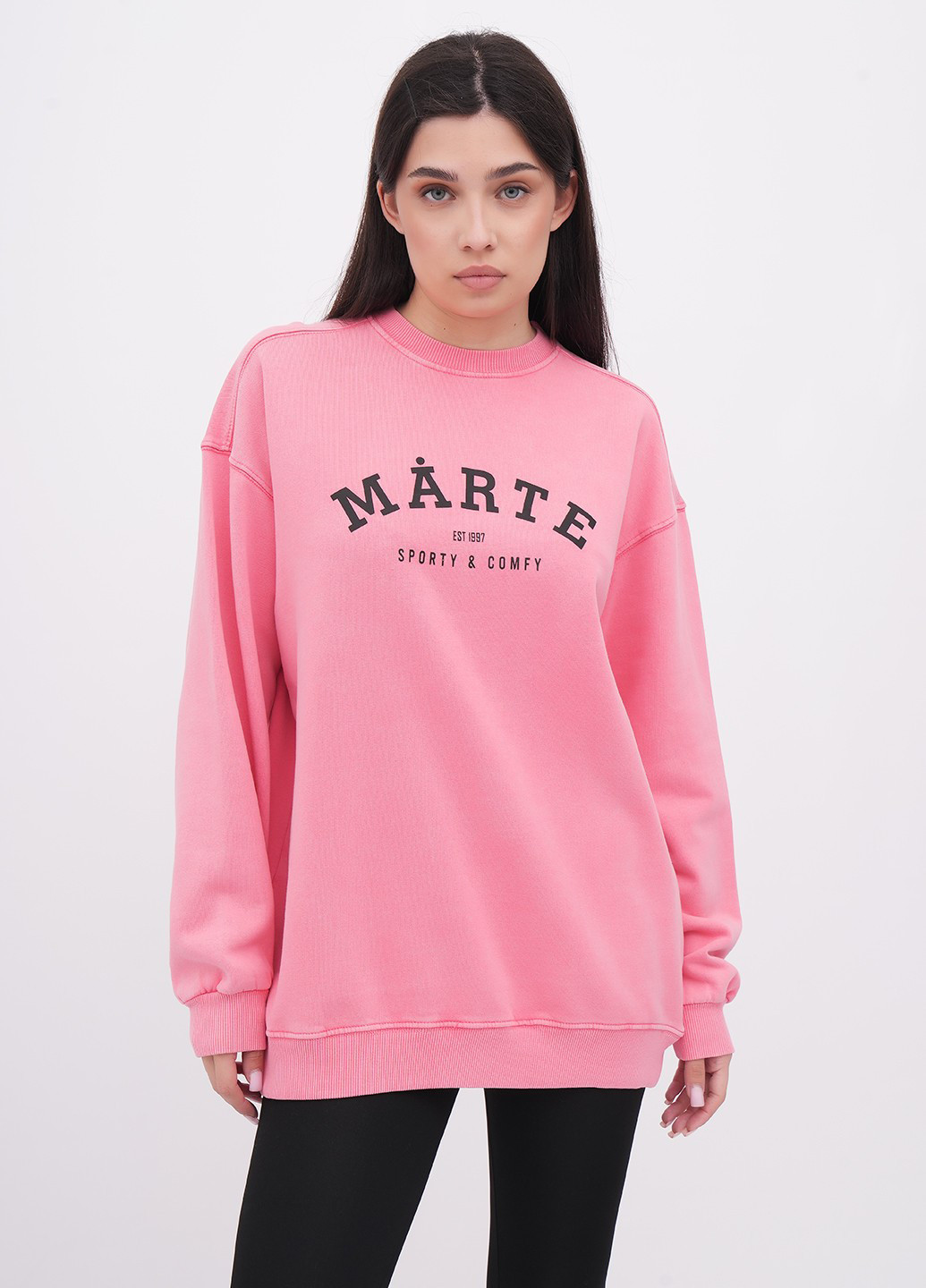 Рожевий світшот EQUILIBRI напис без декору (341745035)