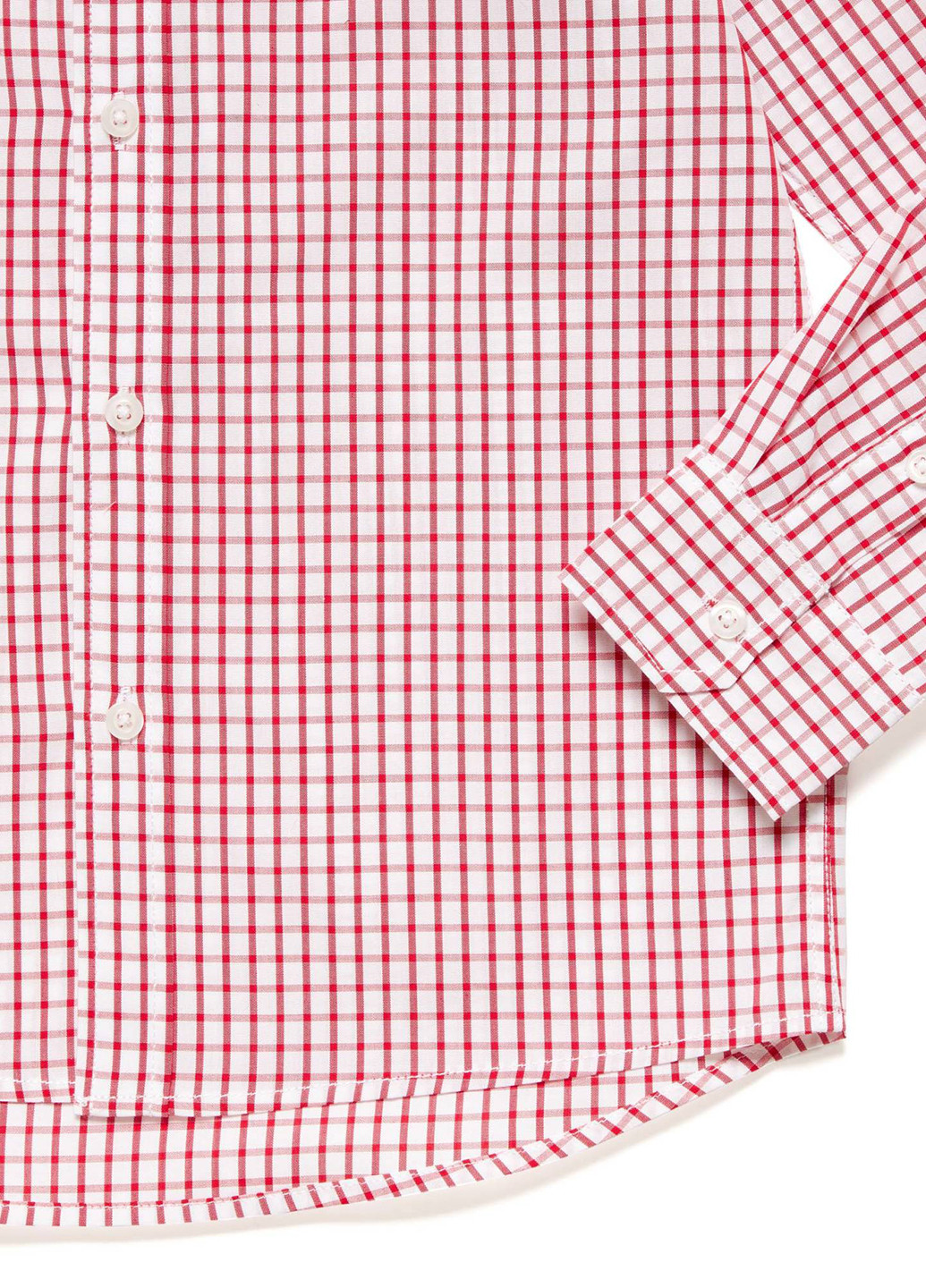 Красная кэжуал рубашка в клетку United Colors of Benetton с длинным рукавом