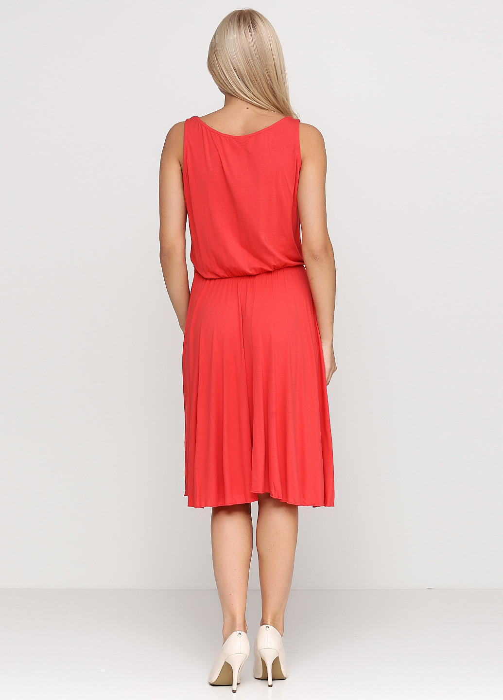Оранжево-красное кэжуал платье Tamaris однотонное