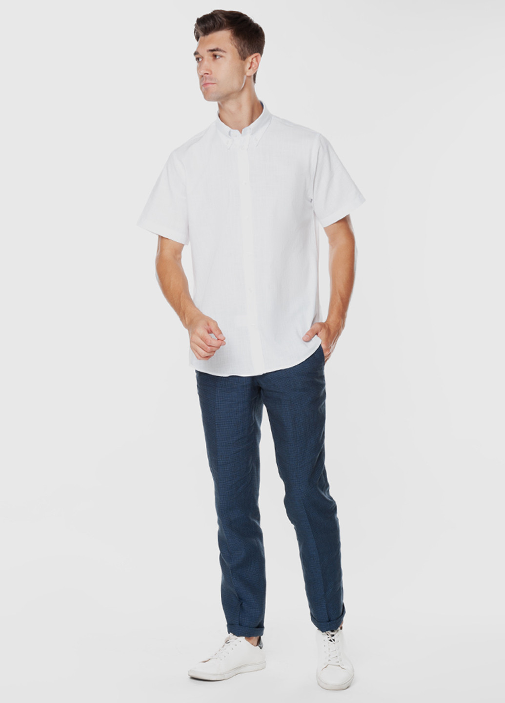 Белая рубашка однотонная Arber