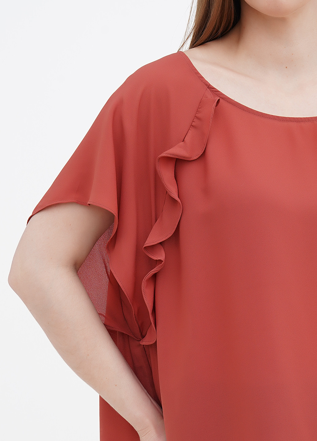 Терракотовая летняя блуза Fiorella Rubino