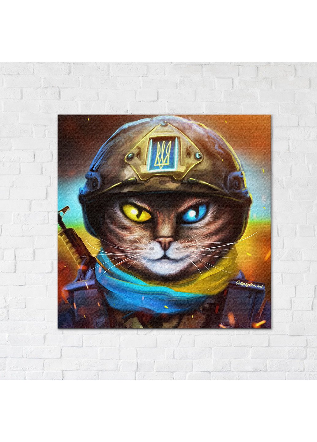 Картина-постер котик Захисник ©Маріанна Пащук 50х50 см Brushme (254643174)