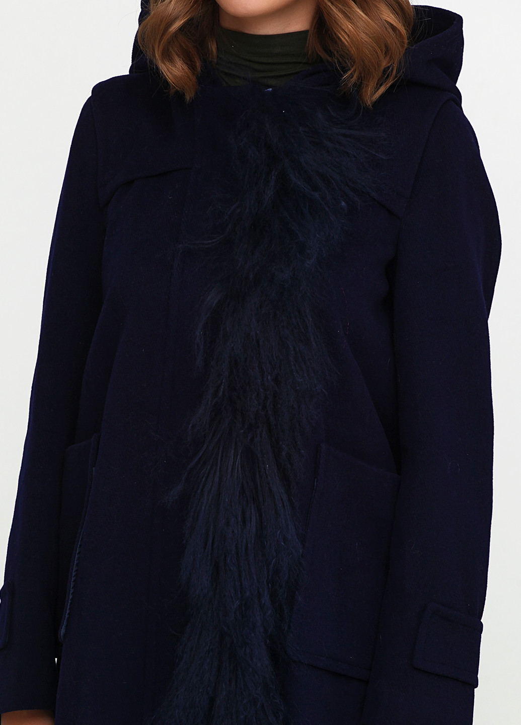 Темно-синее демисезонное Пальто с капюшоном Liu-Jo