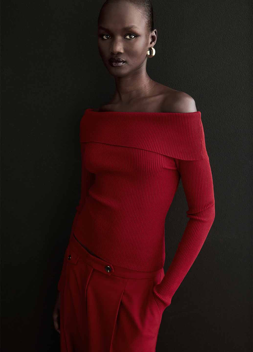 Темно-красный демисезонный свитер H&M