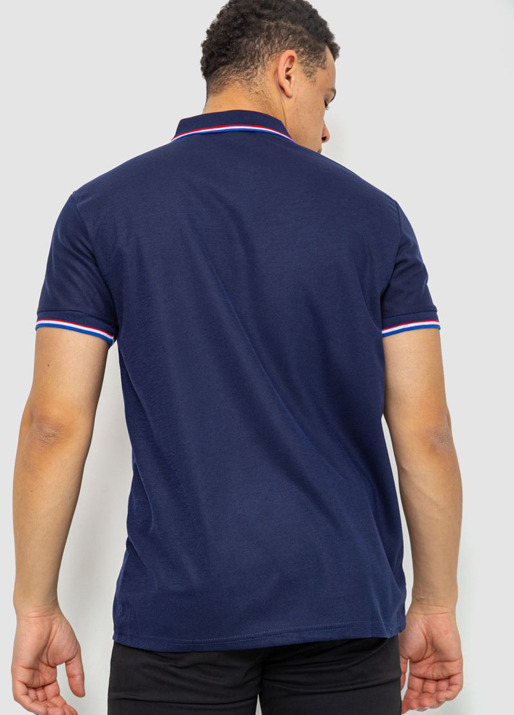 Темно-синяя футболка-поло для мужчин Ager однотонная