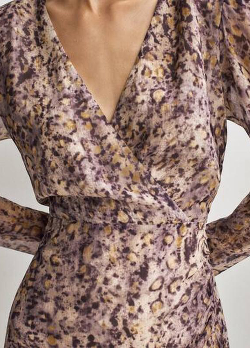 Лавандовое кэжуал платье Massimo Dutti леопардовый