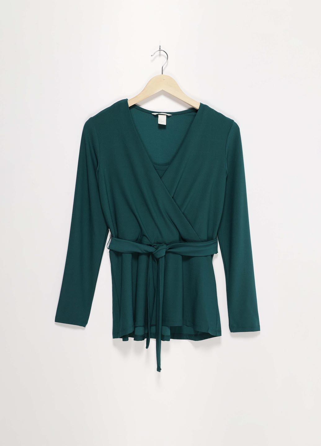 Бирюзовая блуза на запах H&M