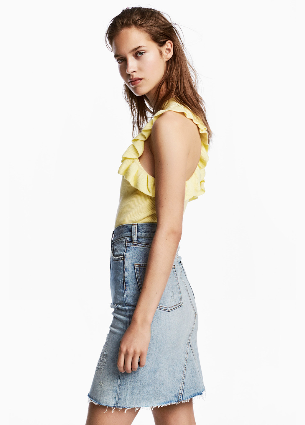 Лимонная летняя блуза H&M