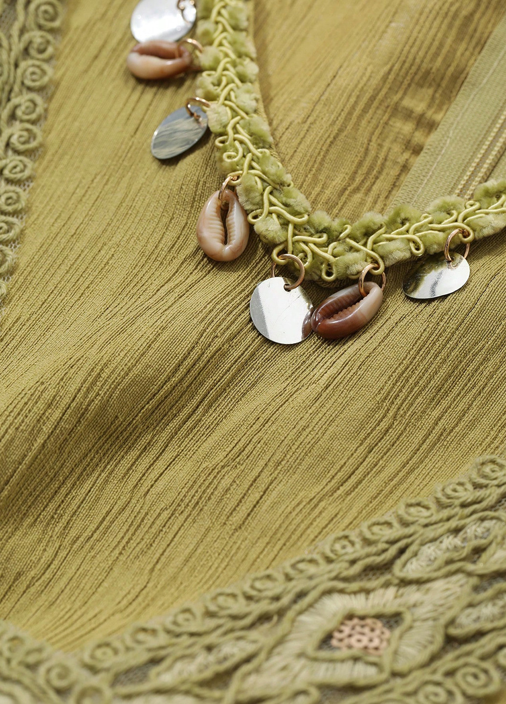 Оливкова кежуал сукня а-силует SHEIN однотонна