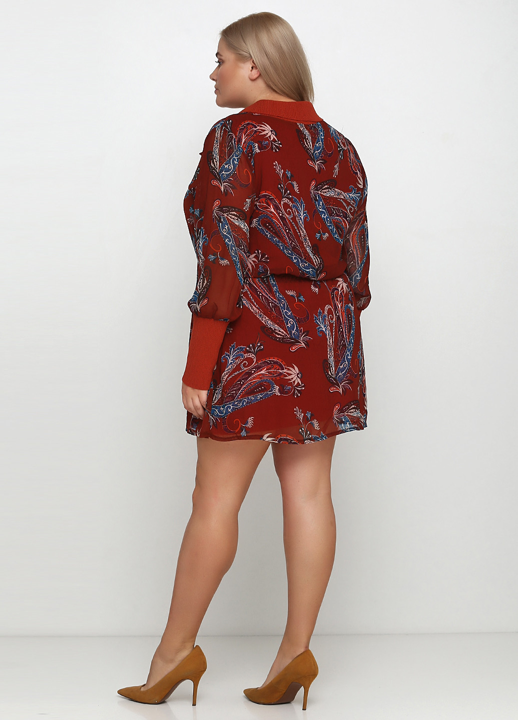 Терракотовое кэжуал платье на подкладе Essien с абстрактным узором