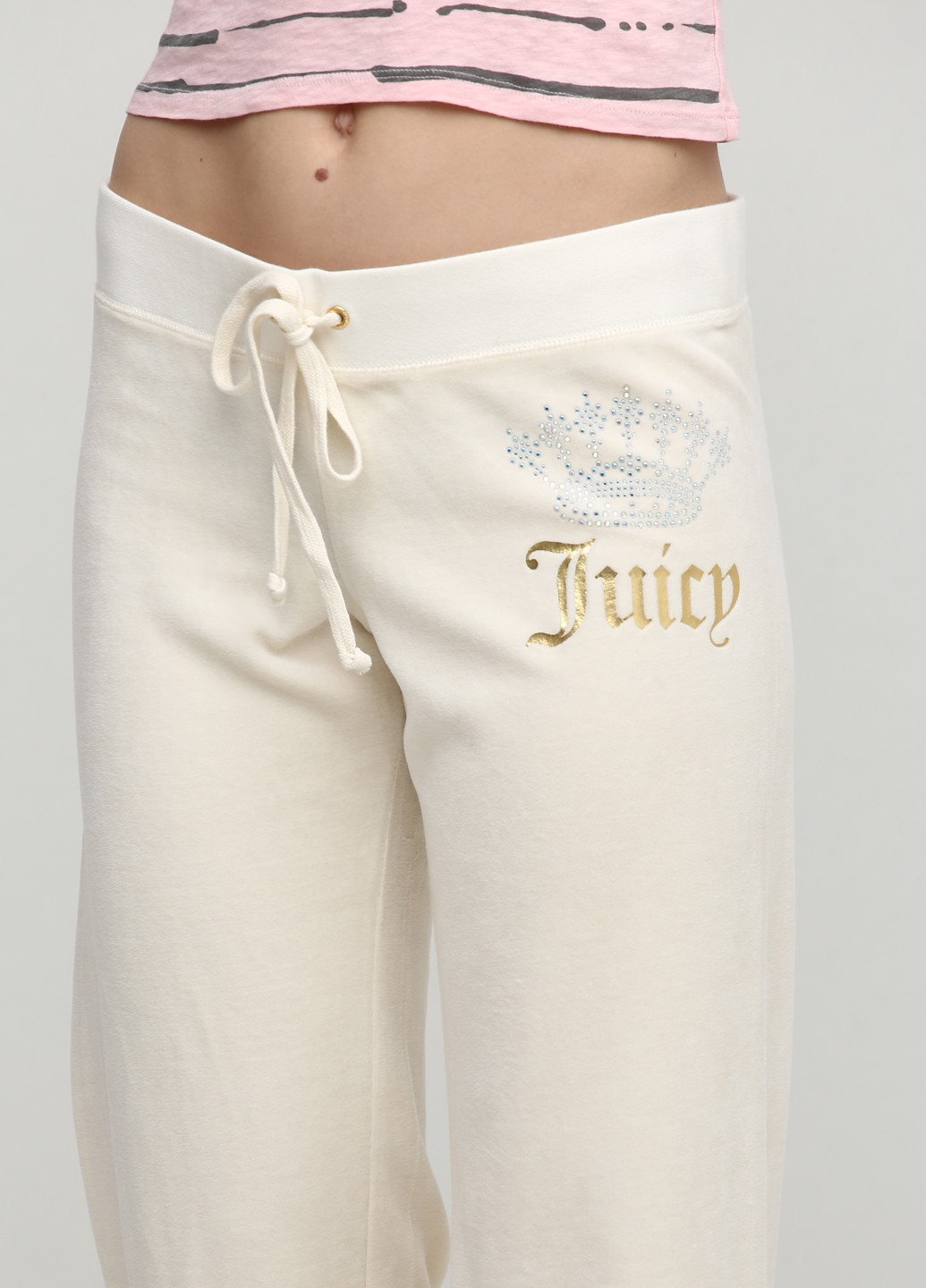 Молочные спортивные демисезонные прямые брюки Juicy Couture