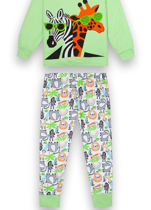 Зеленая всесезон детская пижама для мальчика Габби