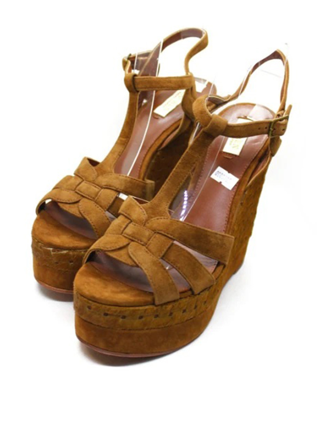 Коричневые босоножки Ralph Lauren с ремешком плетение