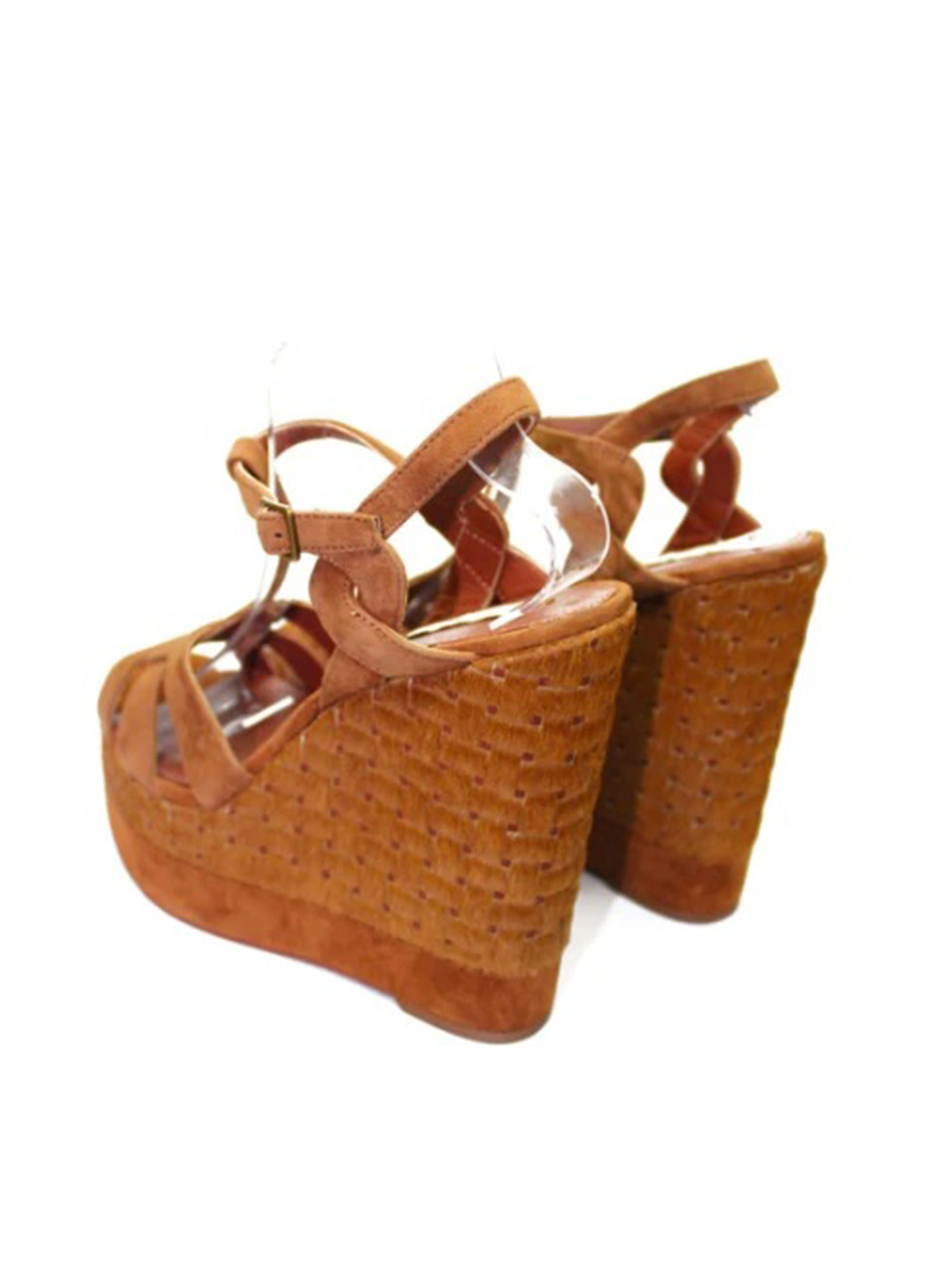 Коричневые босоножки Ralph Lauren с ремешком плетение