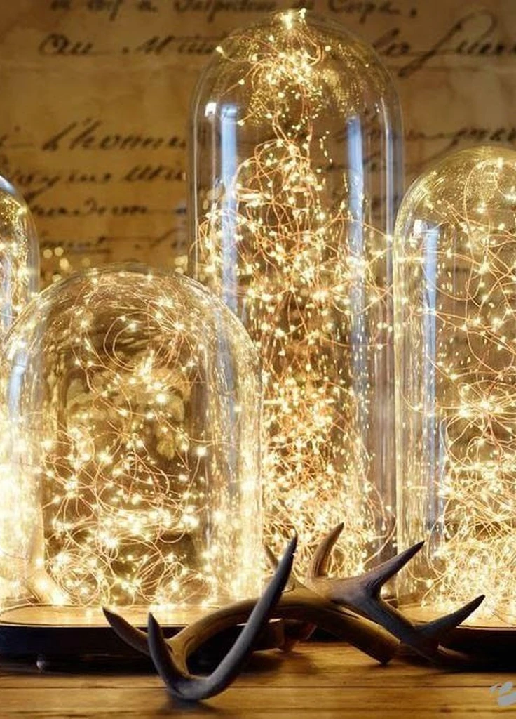 Гнучка мідна гірлянда на батарейках РОСА крапля 200LED 20м прозорий провід теплий-білий Led (251371718)