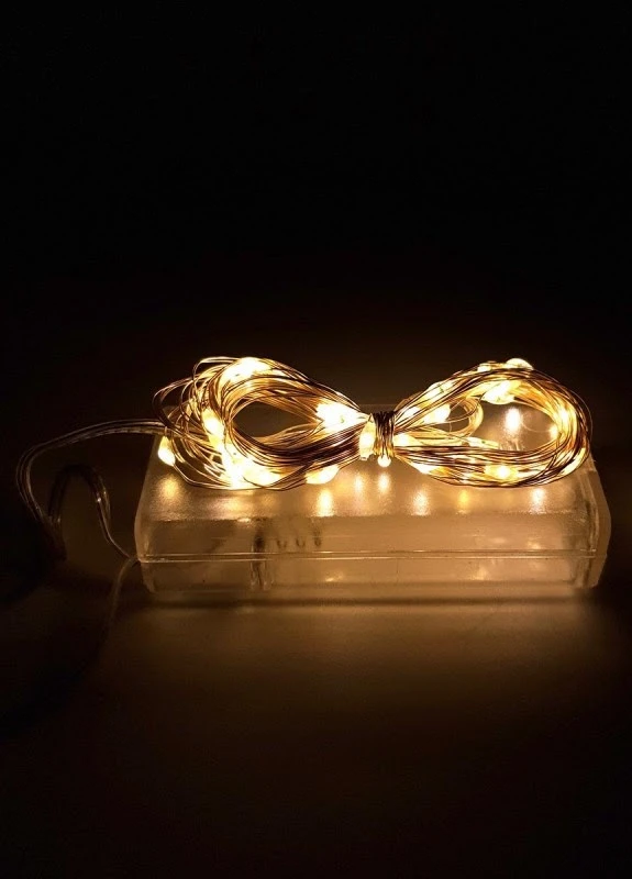 Гнучка мідна гірлянда на батарейках РОСА крапля 200LED 20м прозорий провід теплий-білий Led (251371718)