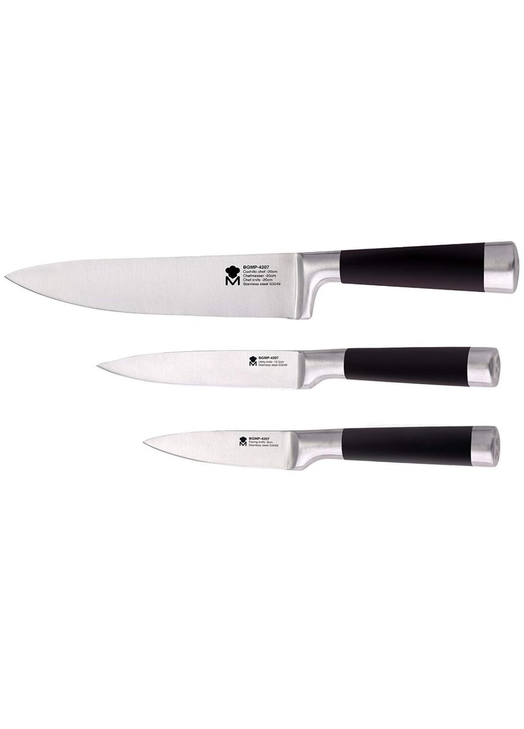 Набор кухонных ножей 3 пр Masterpro Foodies BGMP-4207 Bergner комбинированные,