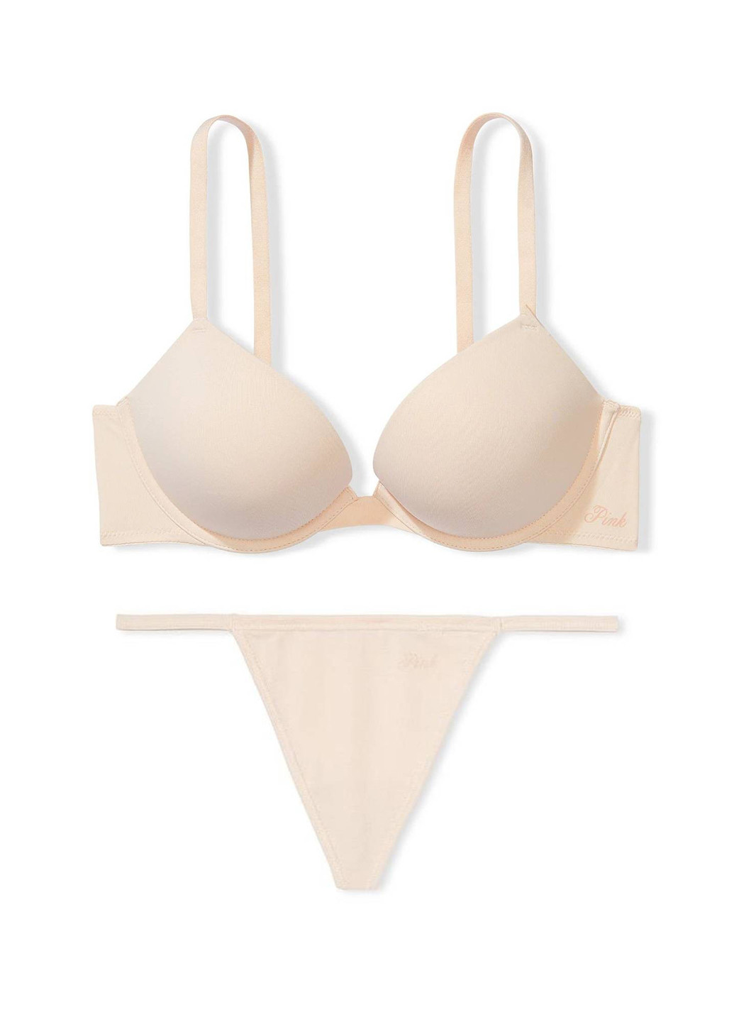 Бежевий демісезонний комплект (бюстгальтер, трусики) Victoria's Secret