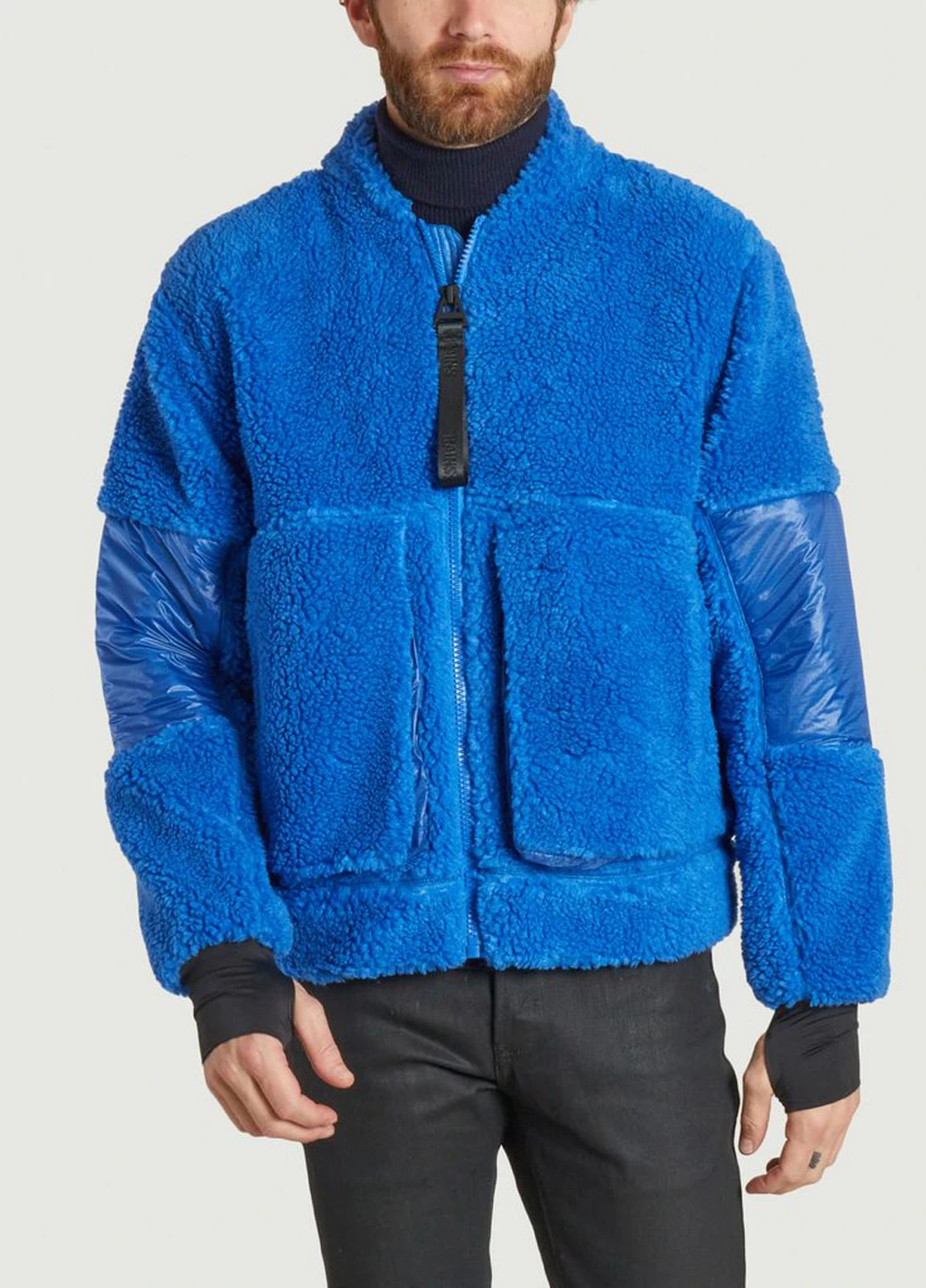 Синя демісезонна куртка Rains Kofu Fleece Bomber Jacket T1