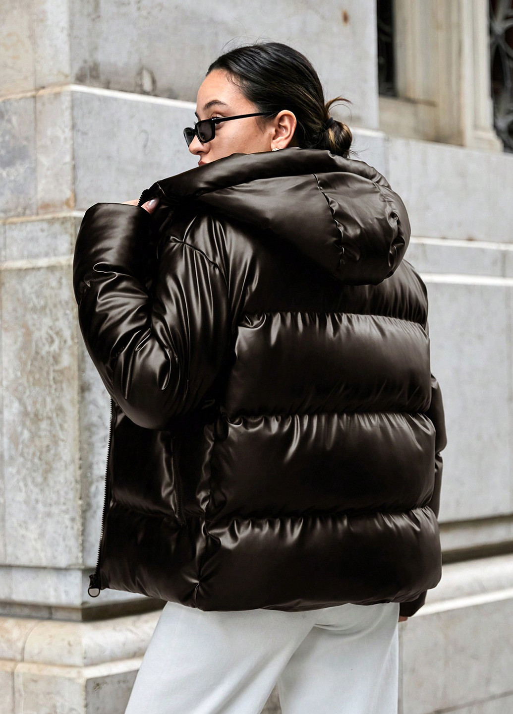 Темно-коричнева зимня куртка SHEIN