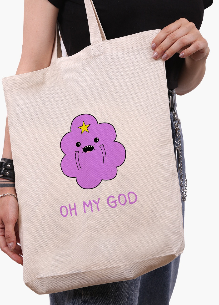Эко сумка шоппер белая Принцесса бубльгум Время Приключений (Adventure Time) (9227-1575-WTD) экосумка шопер 41*39*8 см MobiPrint (216642046)