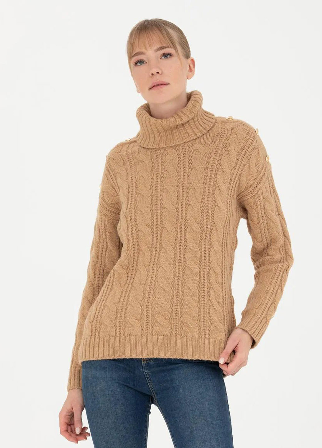 Бежевый демисезонный свитер Pierre Cardin