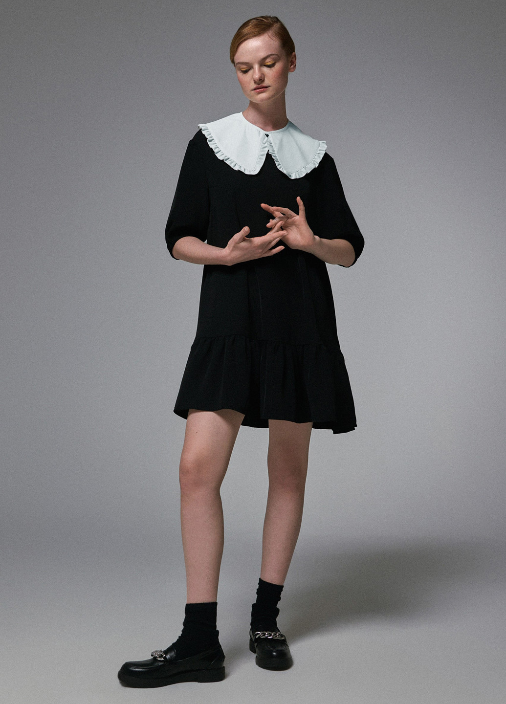 Чорно-білий кежуал сукня кльош, оверсайз House однотонна