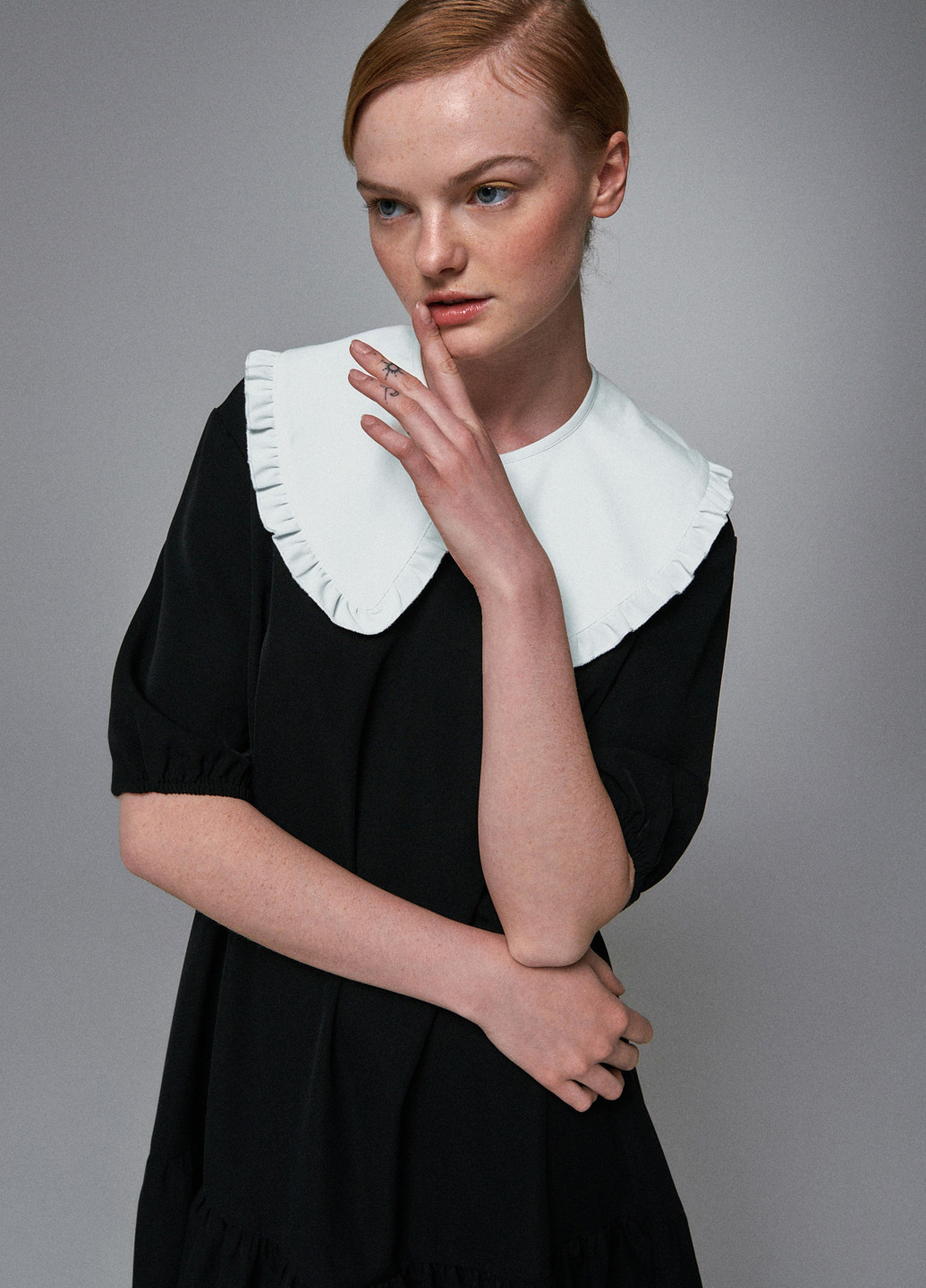 Чорно-білий кежуал сукня кльош, оверсайз House однотонна