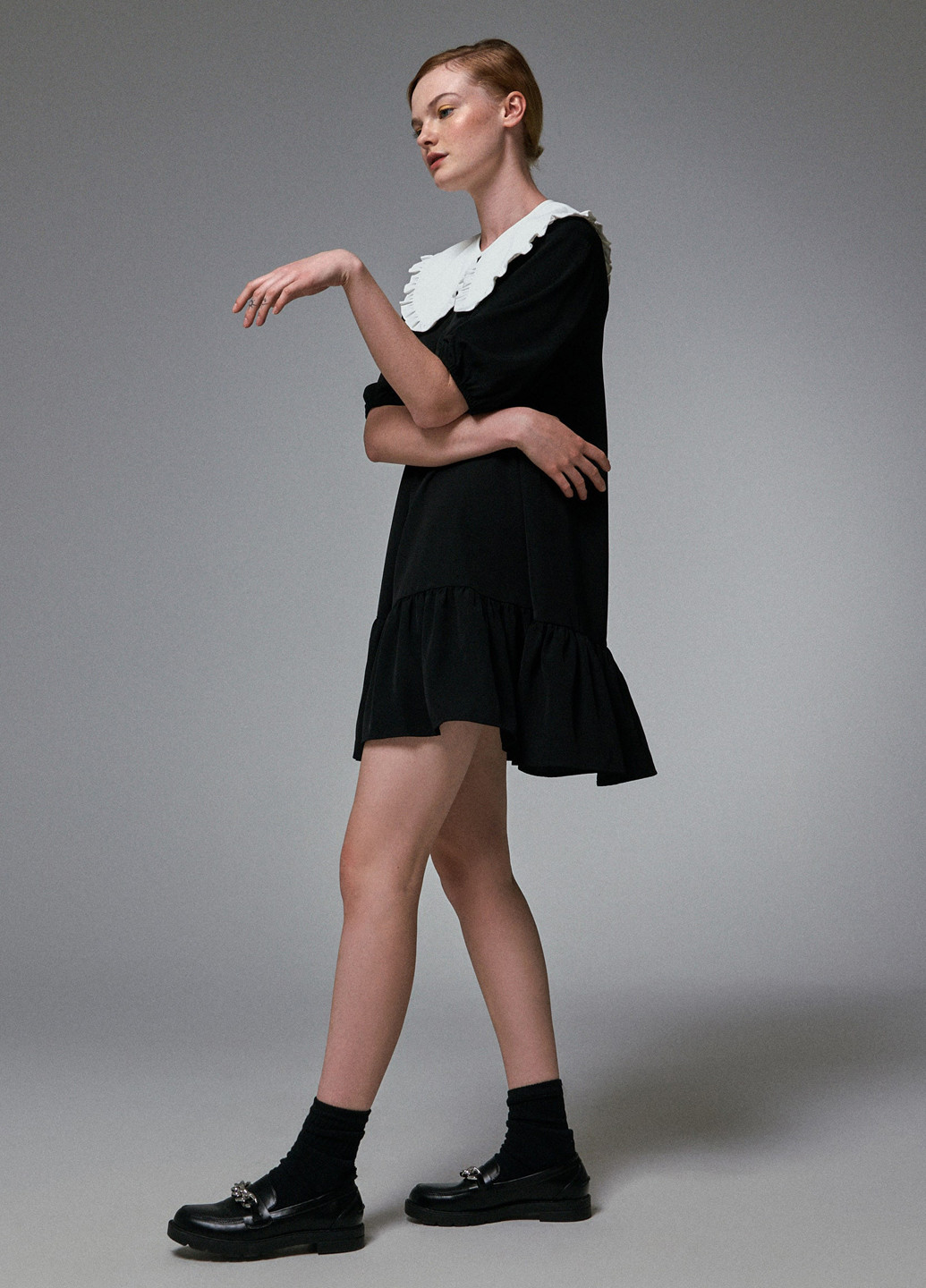 Чорно-білий кежуал сукня кльош, оверсайз House однотонна