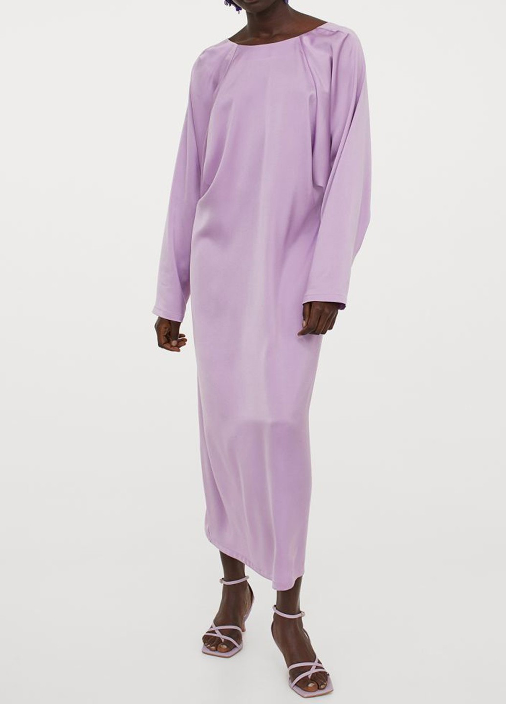 Лиловое платье H&M однотонное