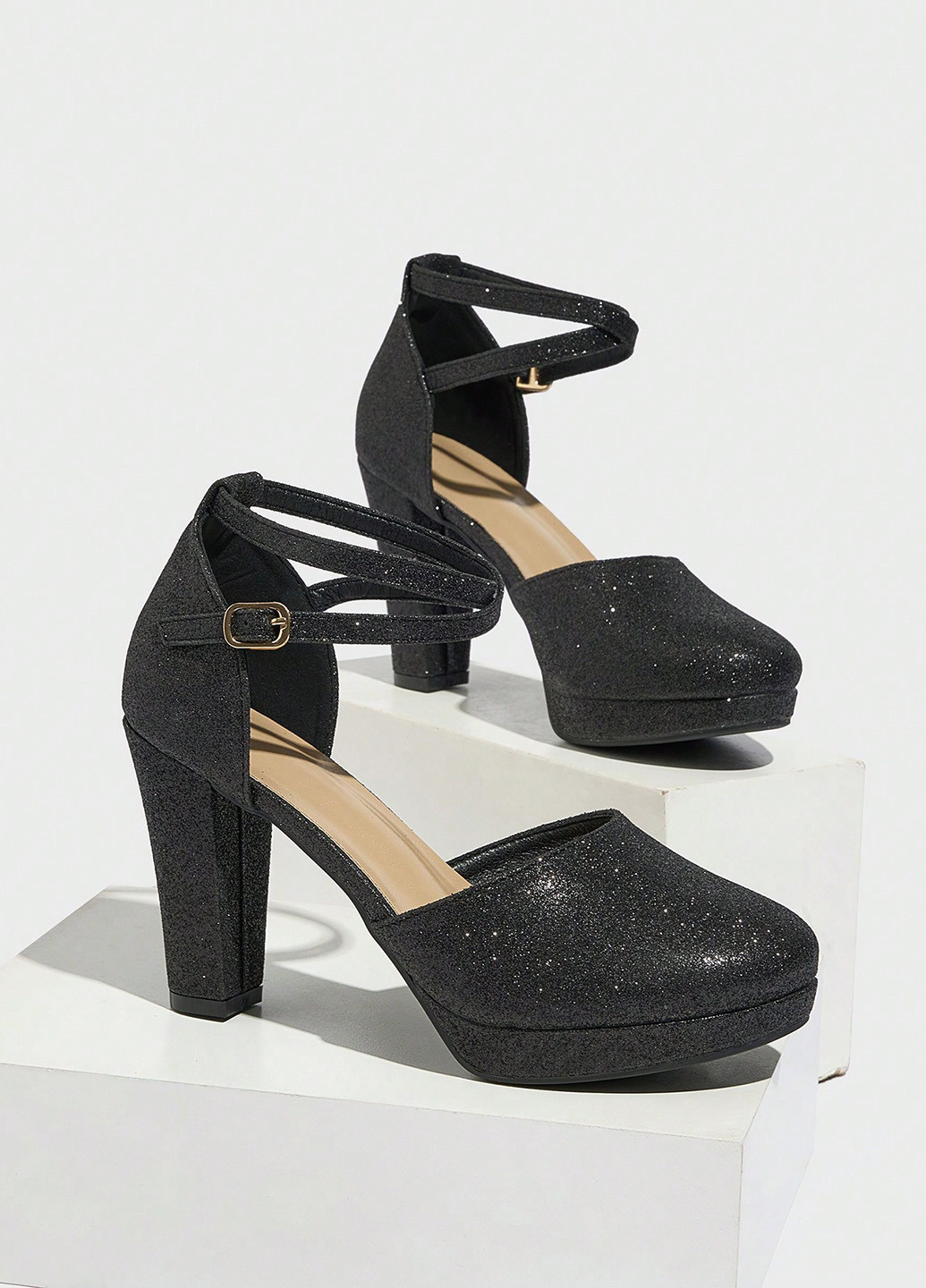 SHEIN Туфлі д'орсей чорний з текстиль, китай — демісезон (342965133)