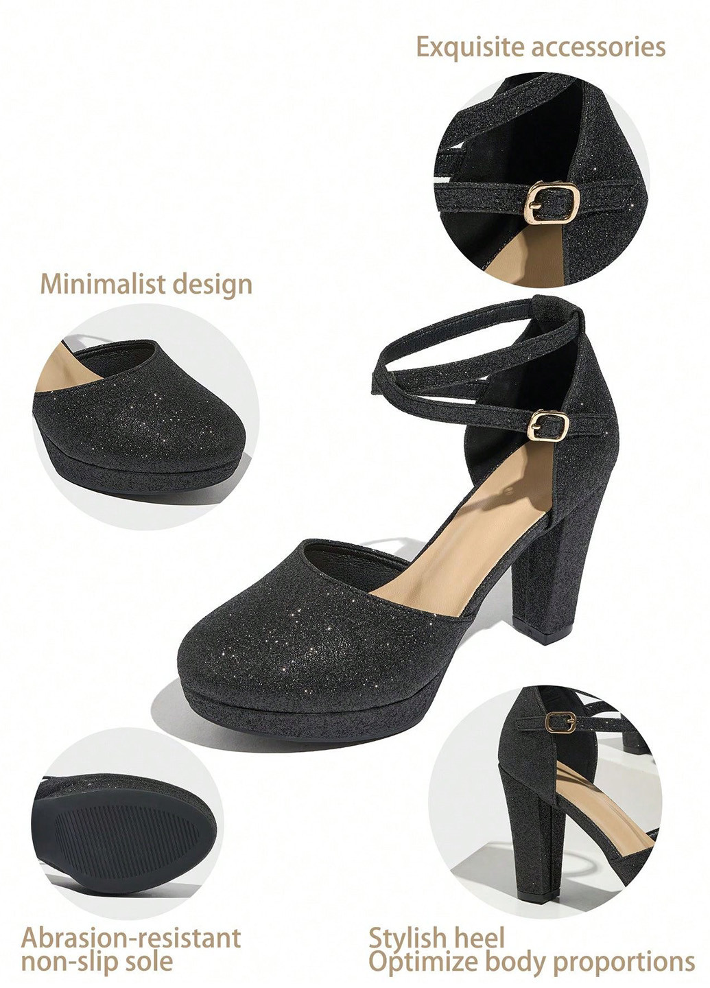 SHEIN Туфлі д'орсей чорний з текстиль, китай — демісезон (342965133)