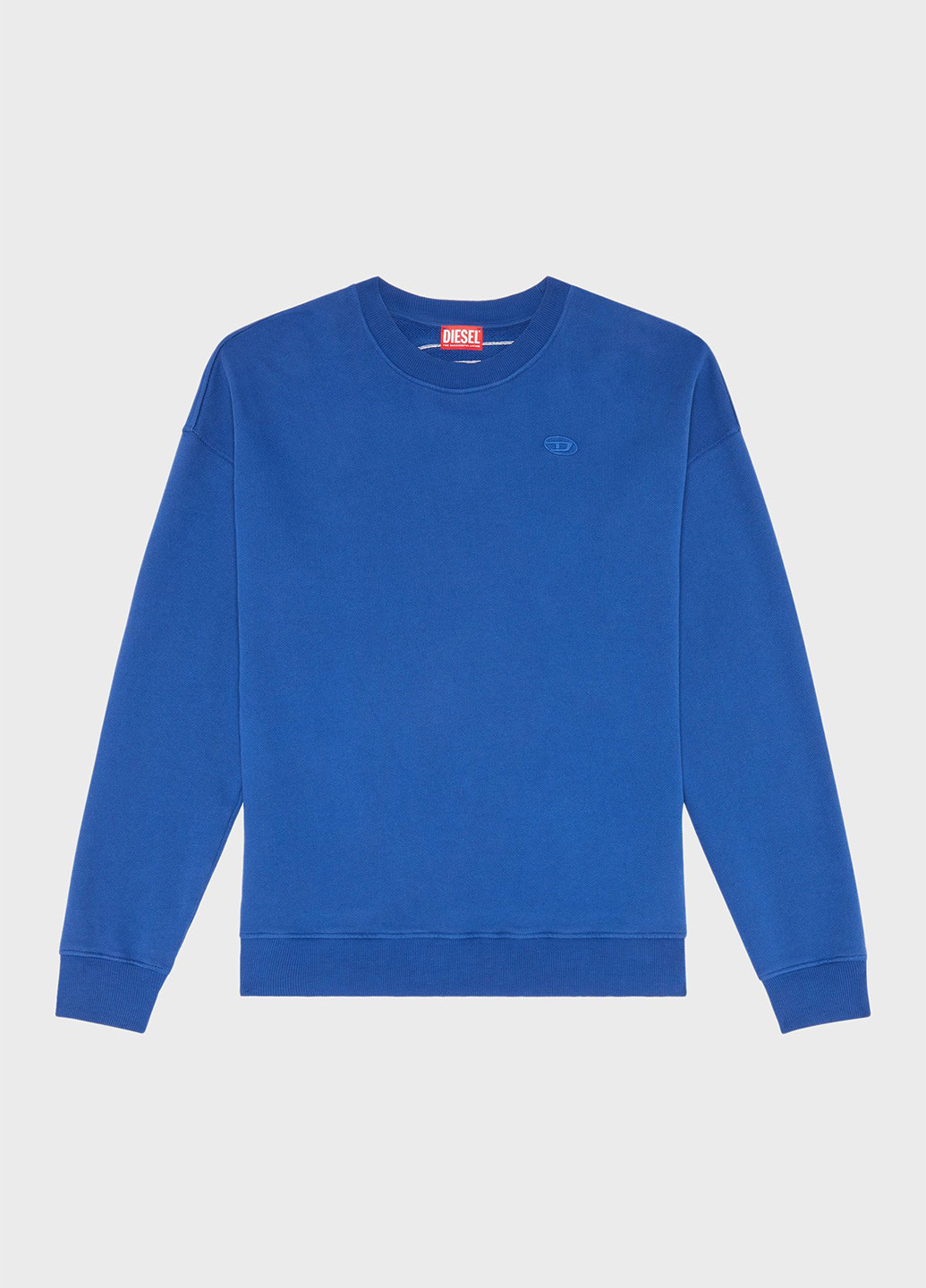 Синий свитшот Diesel однотонный вышивка (344509309)