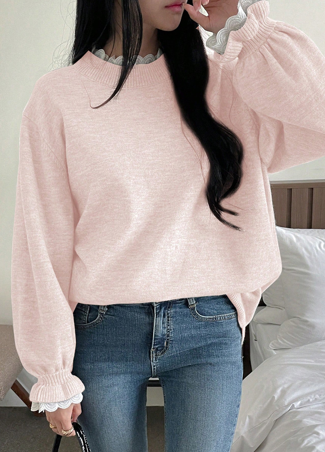 Блідо-рожевий демісезонний джемпер джемпер SHEIN