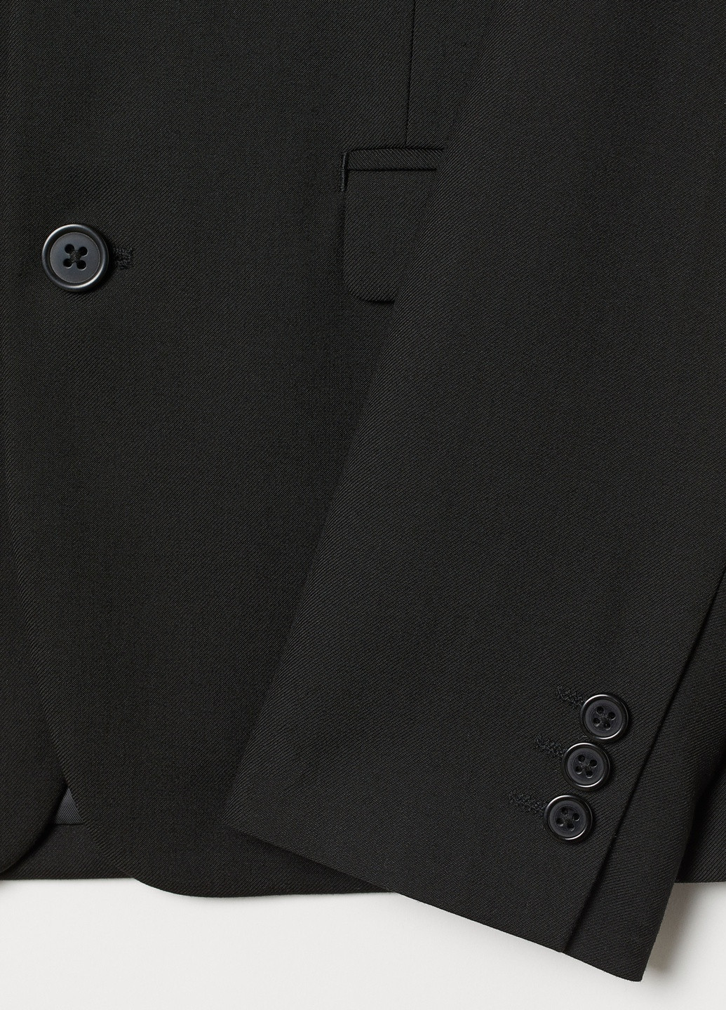 Пиджак H&M однотонный чёрный кэжуал полиэстер