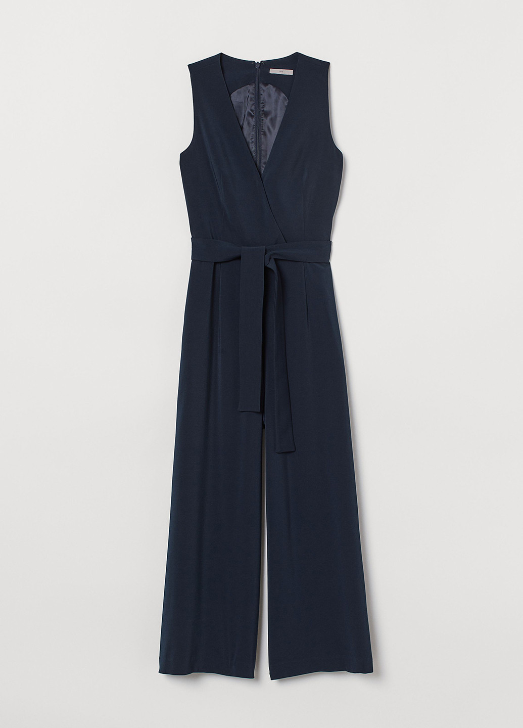 Комбинезон H&M комбинезон-брюки однотонный тёмно-синий кэжуал полиэстер