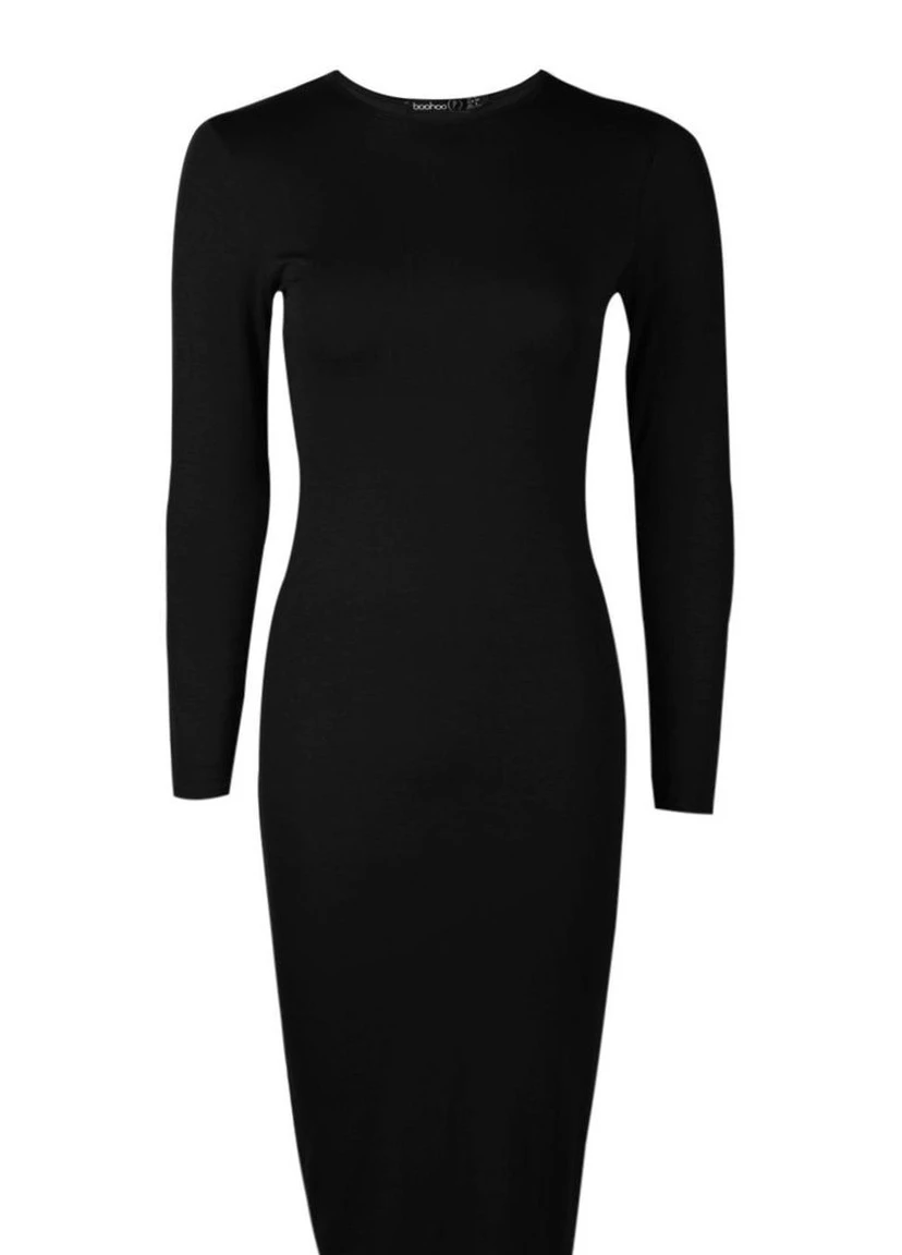 Черное кэжуал платье Boohoo однотонное