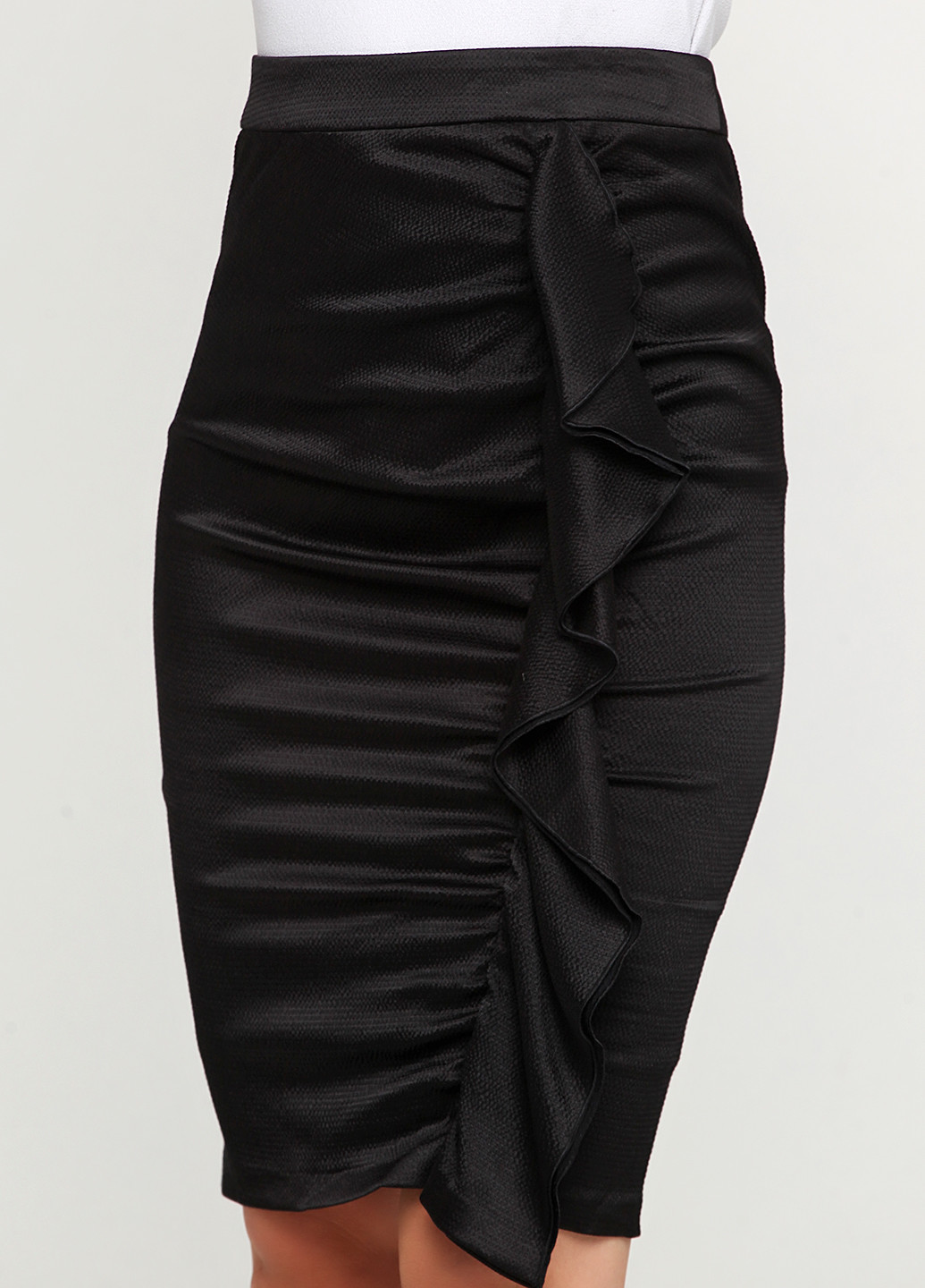 Черная кэжуал однотонная юбка Uterque карандаш