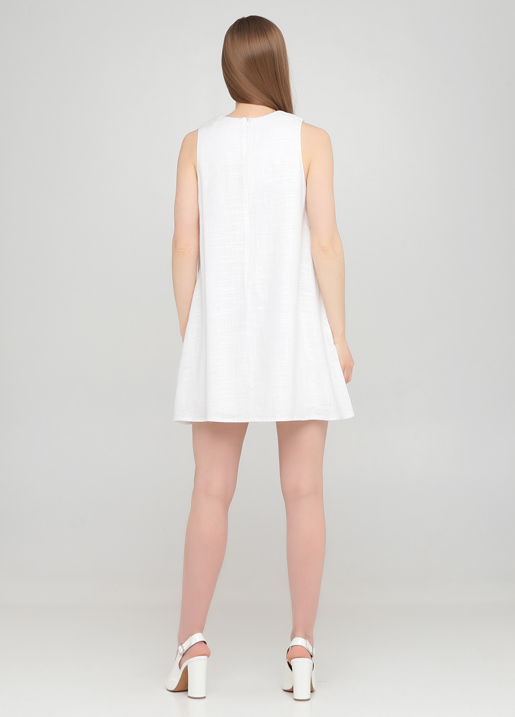 Білий кежуал плаття, сукня а-силует LAGURA однотонна