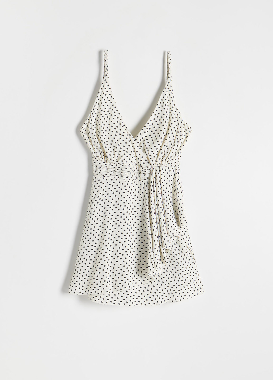 Белое кэжуал платье колокол Reserved в горошек