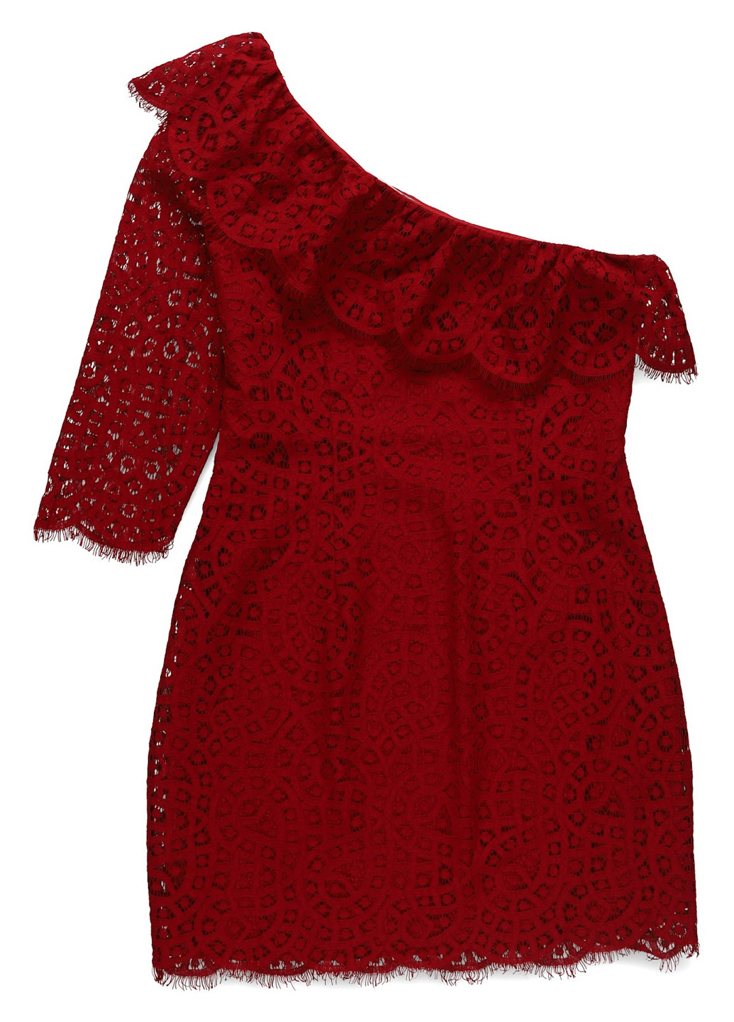 Темно-червона вечірня, коктейльна сукня на одне плече MINT&BERRY однотонна