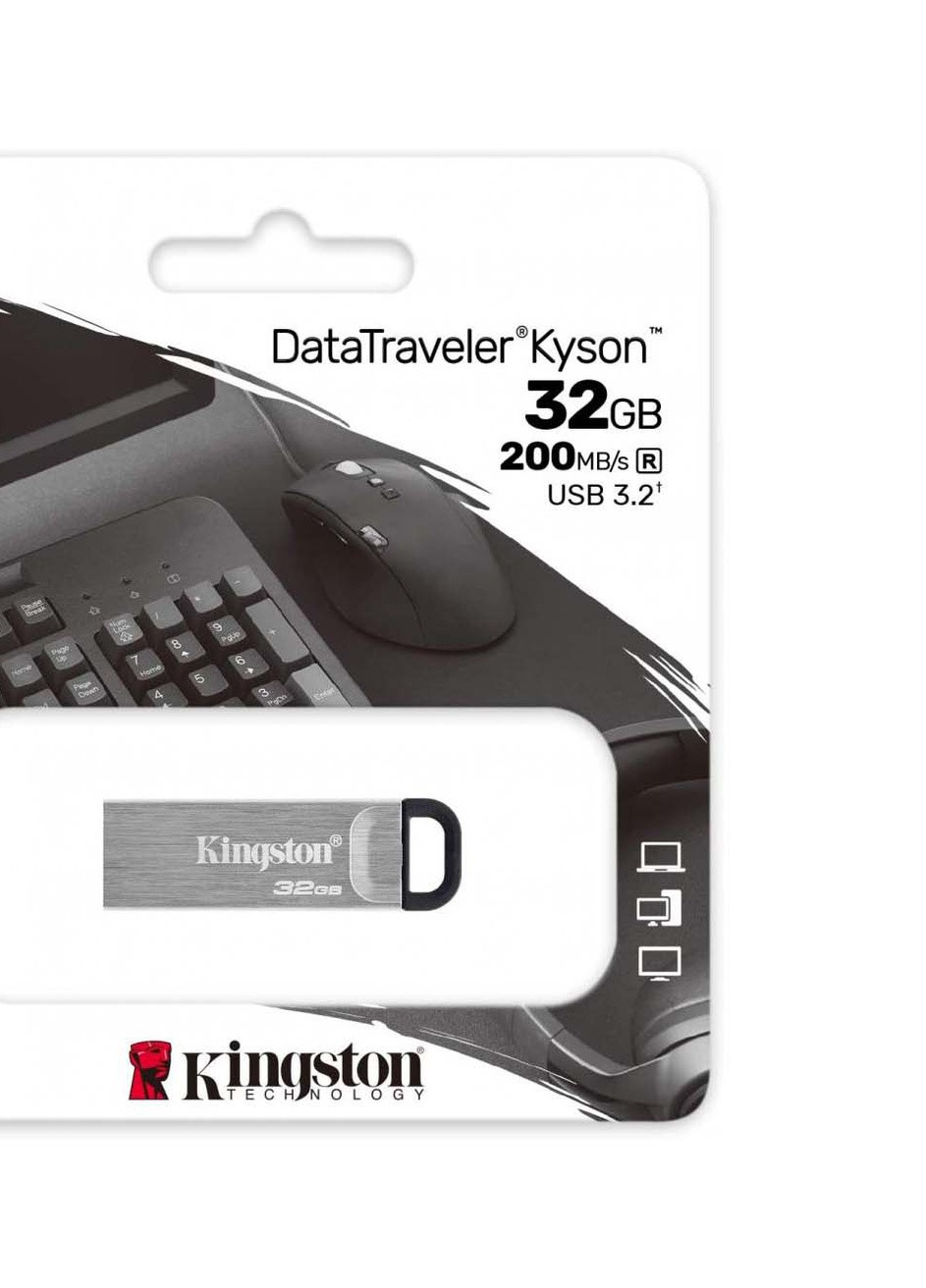 USB флеш накопичувач 32GB DT Kyson Silver / Black USB 3.2 (DTKN / 32GB) Kingston 32gb dt kyson silver/black usb 3.2 (232750171)