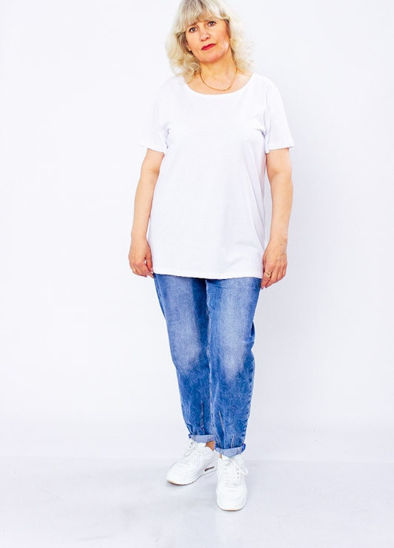 Біла літня футболка жіноча з коротким рукавом Носи своє 8200-001