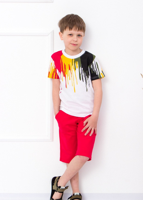 Червоний літній комплект для хлопчика (футболка + бриджі) Носи своє