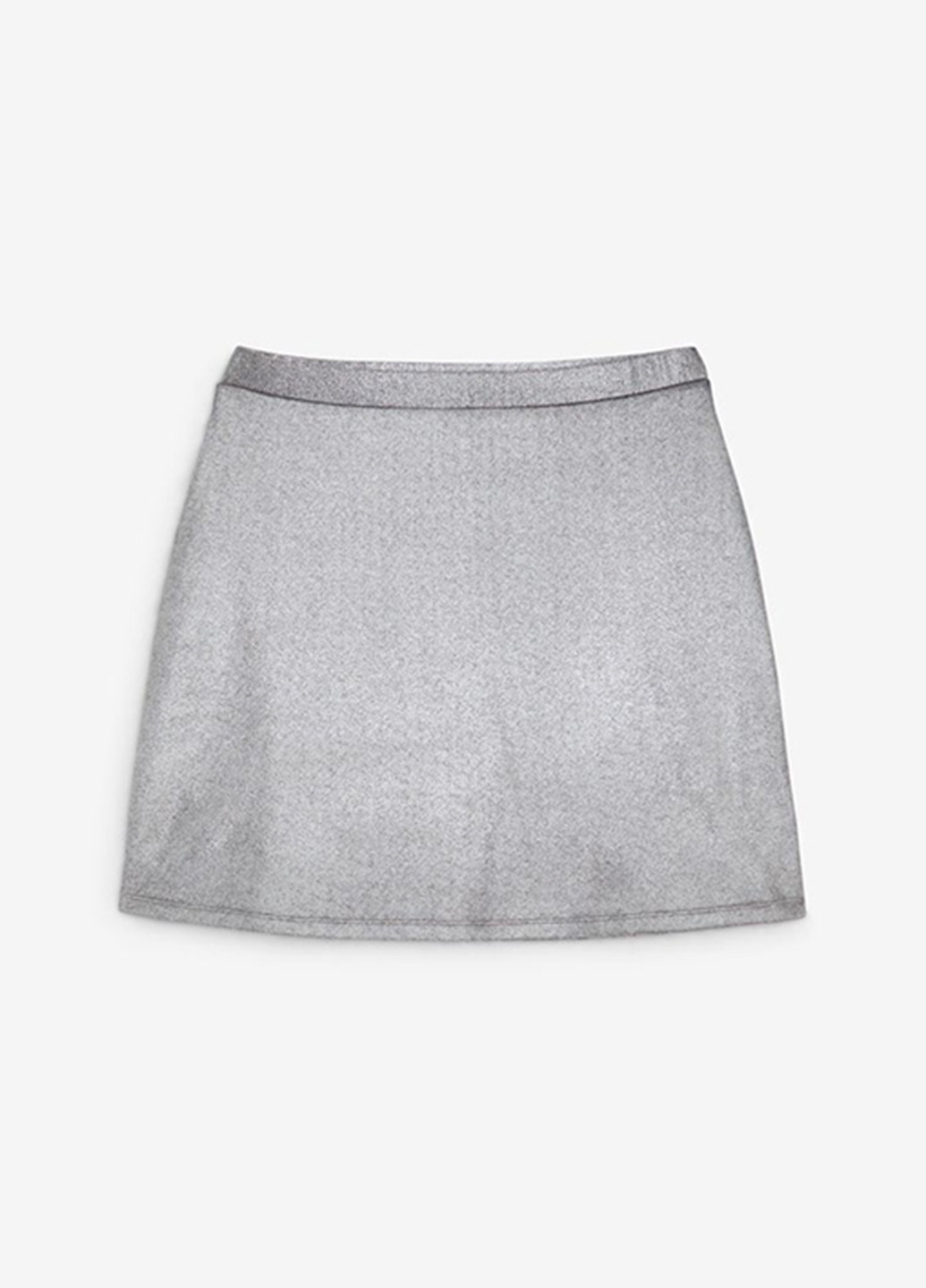 Серебряная кэжуал однотонная юбка Jennyfer а-силуэта (трапеция)