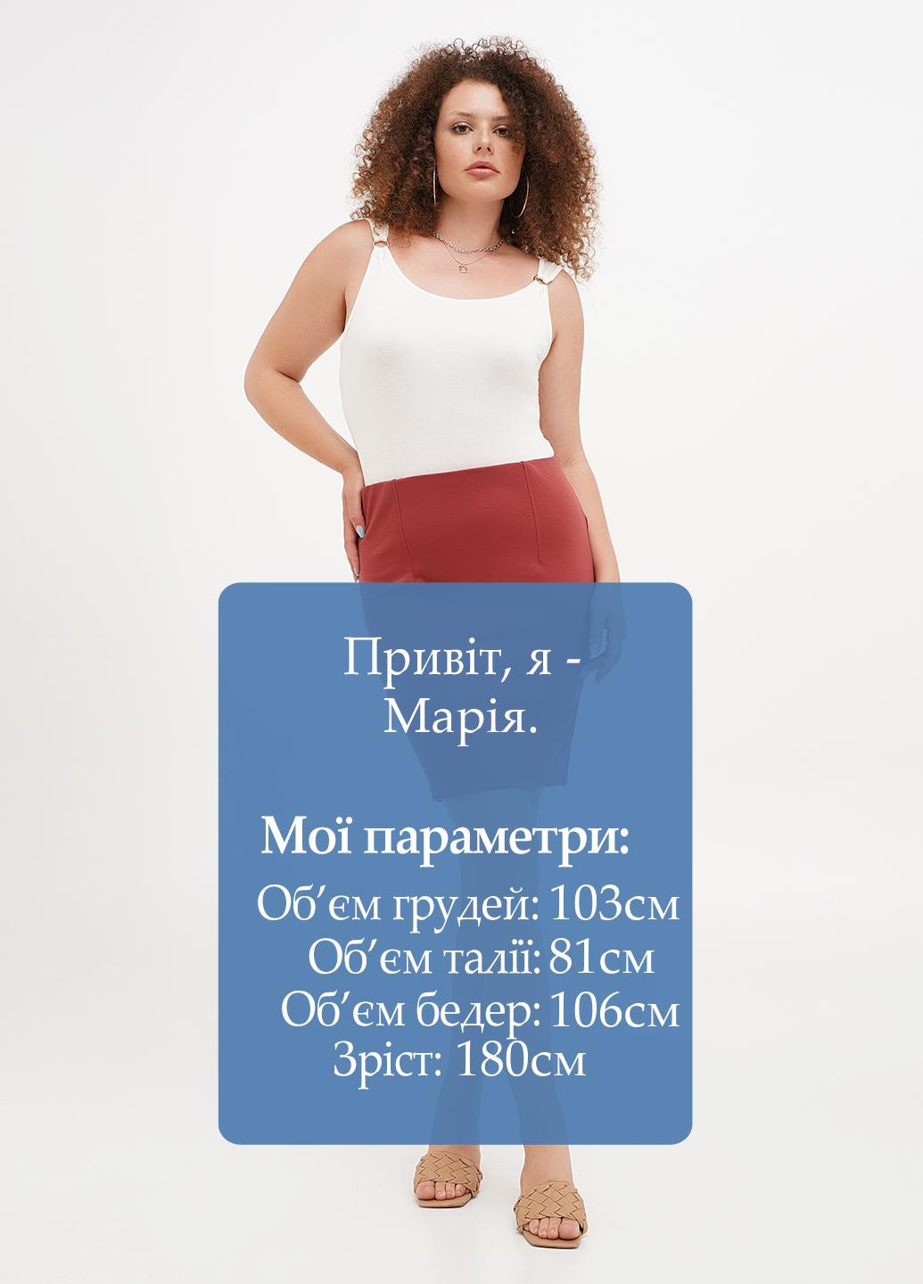 Бордовая кэжуал однотонная юбка Terranova карандаш