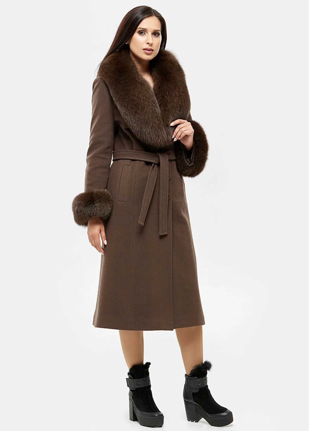 Коричневое зимнее Пальто DANNA